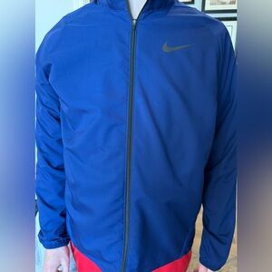 Nike Royal Blue Full-Zip Windbreaker with Black Swoosh
